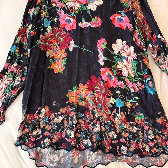 Johnny Was Multicolor Floral Blouse Size XL Long Sleeve Boho - Picture 3 of 6
